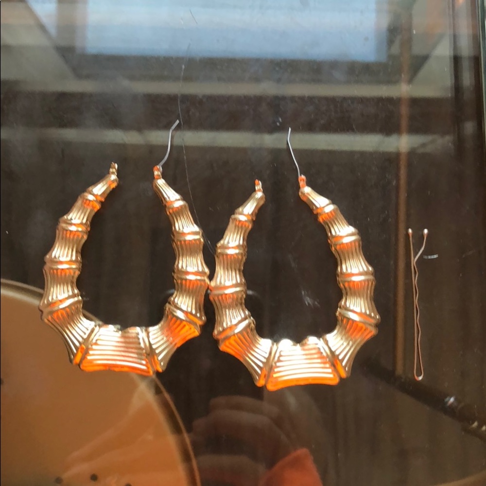 Gold Bamboo Hoops